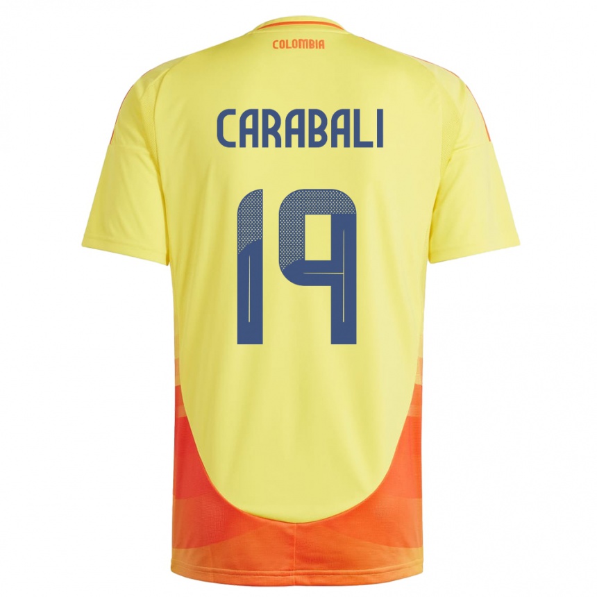 Vaikiškas Kolumbija Jorelyn Carabalí #19 Geltona Namų Marškinėliai 24-26 T-Shirt