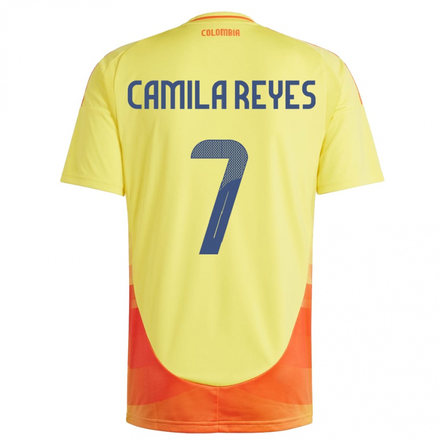 Vaikiškas Kolumbija María Camila Reyes #7 Geltona Namų Marškinėliai 24-26 T-Shirt