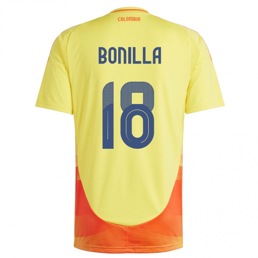 Vaikiškas Kolumbija Wendy Bonilla #18 Geltona Namų Marškinėliai 24-26 T-Shirt