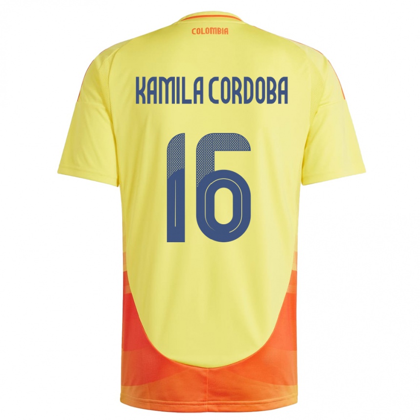 Vaikiškas Kolumbija Sara Kamila Córdoba #16 Geltona Namų Marškinėliai 24-26 T-Shirt