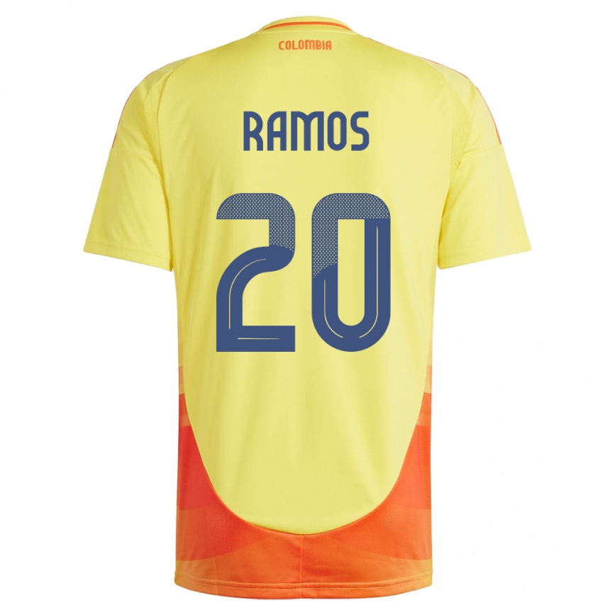 Vaikiškas Kolumbija Mónica Ramos #20 Geltona Namų Marškinėliai 24-26 T-Shirt