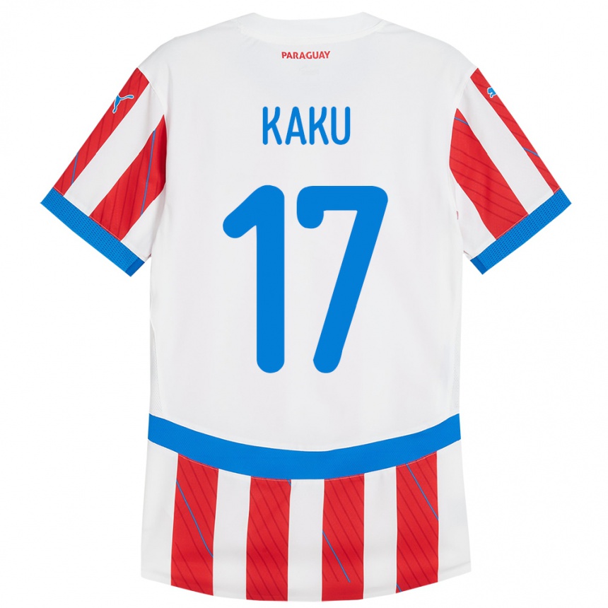 Vaikiškas Paragvajus Kaku #17 Balta Raudona Namų Marškinėliai 24-26 T-Shirt