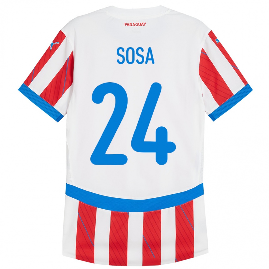 Vaikiškas Paragvajus Ramón Sosa #24 Balta Raudona Namų Marškinėliai 24-26 T-Shirt