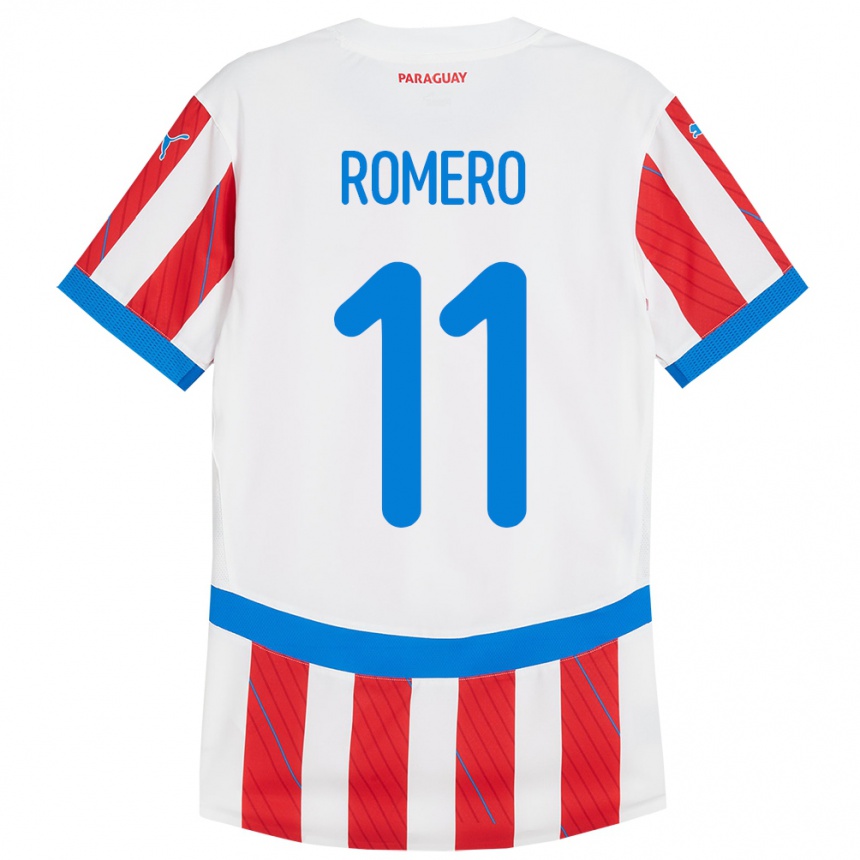 Vaikiškas Paragvajus Ángel Romero #11 Balta Raudona Namų Marškinėliai 24-26 T-Shirt