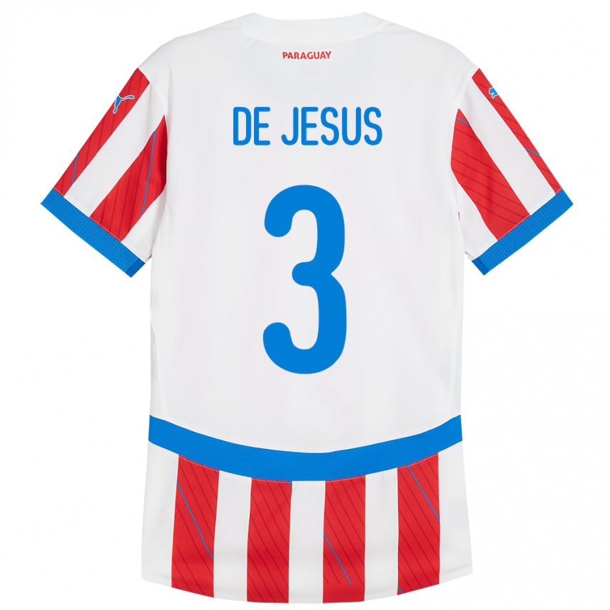 Vaikiškas Paragvajus Ronaldo De Jesús #3 Balta Raudona Namų Marškinėliai 24-26 T-Shirt