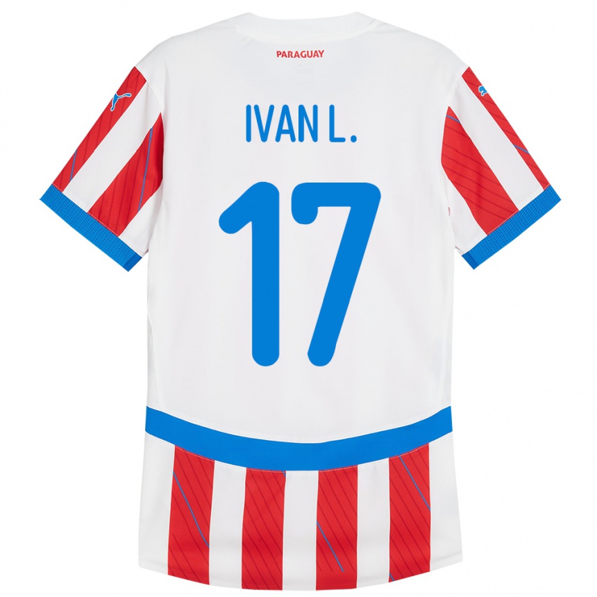 Vaikiškas Paragvajus Iván Leguizamón #17 Balta Raudona Namų Marškinėliai 24-26 T-Shirt