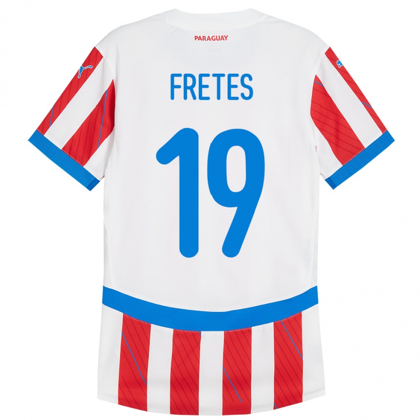 Vaikiškas Paragvajus Alexis Fretes #19 Balta Raudona Namų Marškinėliai 24-26 T-Shirt