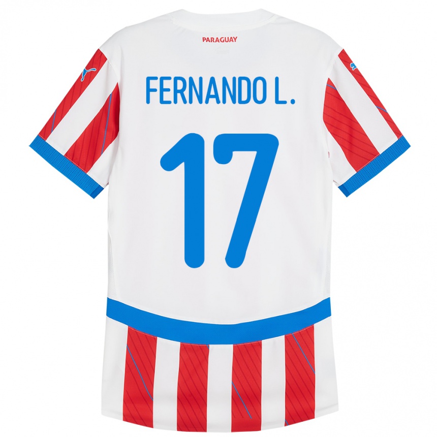 Vaikiškas Paragvajus Fernando Leguizamón #17 Balta Raudona Namų Marškinėliai 24-26 T-Shirt