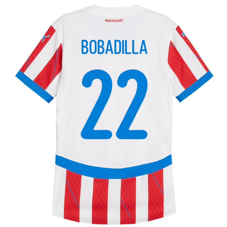 Vaikiškas Paragvajus Dylan Bobadilla #22 Balta Raudona Namų Marškinėliai 24-26 T-Shirt