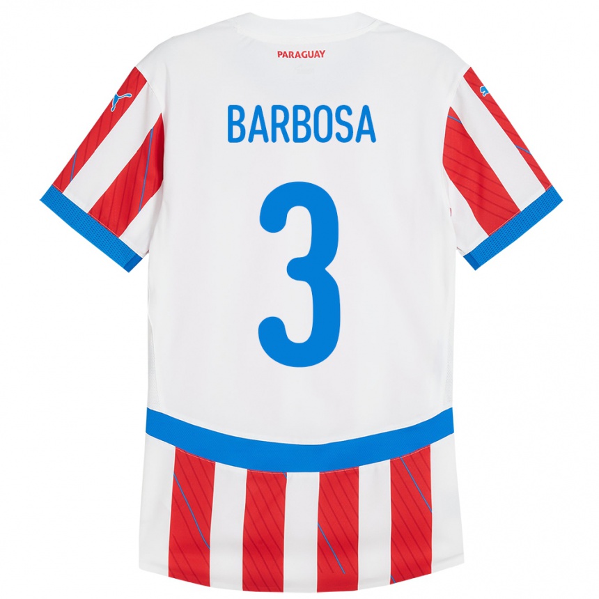 Vaikiškas Paragvajus Camila Barbosa #3 Balta Raudona Namų Marškinėliai 24-26 T-Shirt