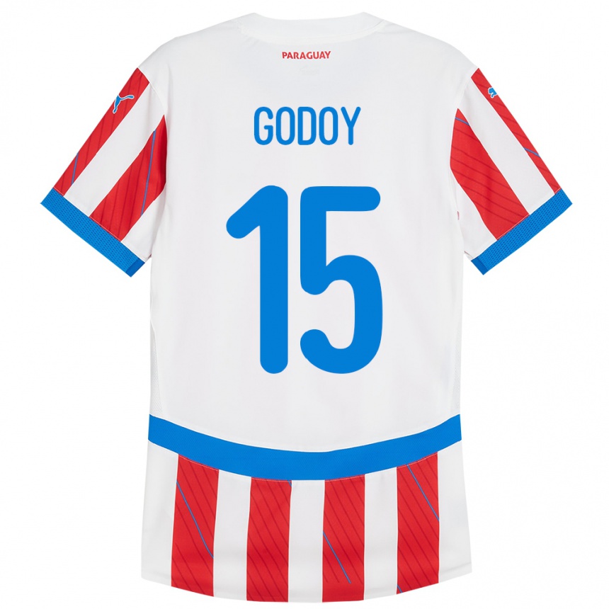 Vaikiškas Paragvajus Fanny Godoy #15 Balta Raudona Namų Marškinėliai 24-26 T-Shirt