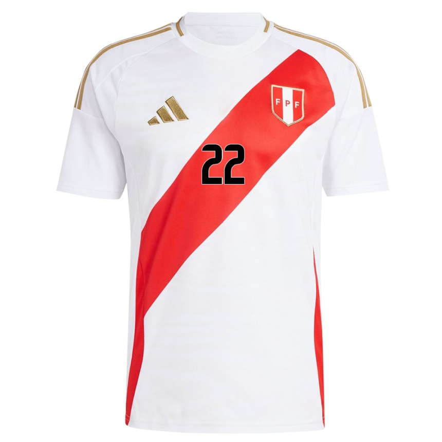 Vaikiškas Peru Alexander Callens #22 Baltas Namų Marškinėliai 24-26 T-Shirt