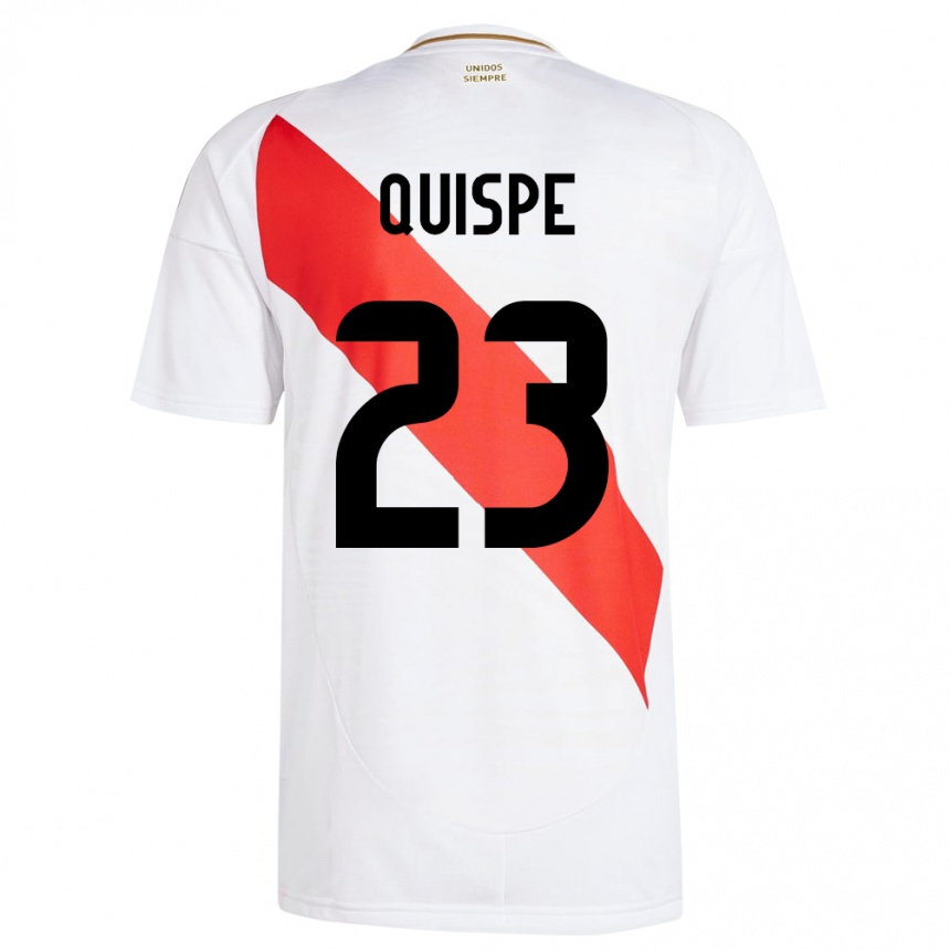 Vaikiškas Peru Piero Quispe #23 Baltas Namų Marškinėliai 24-26 T-Shirt