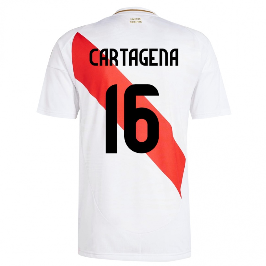 Vaikiškas Peru Wilder Cartagena #16 Baltas Namų Marškinėliai 24-26 T-Shirt