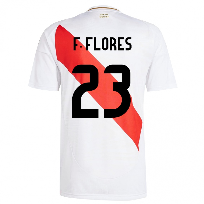 Vaikiškas Peru Franchesco Flores #23 Baltas Namų Marškinėliai 24-26 T-Shirt