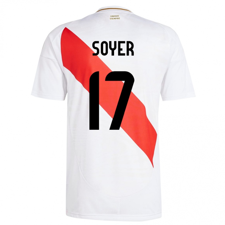 Vaikiškas Peru Bassco Soyer #17 Baltas Namų Marškinėliai 24-26 T-Shirt