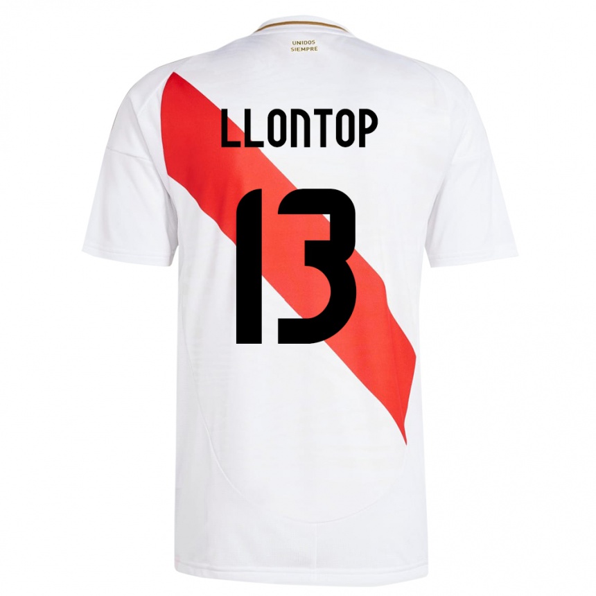 Vaikiškas Peru Mathías Llontop #13 Baltas Namų Marškinėliai 24-26 T-Shirt