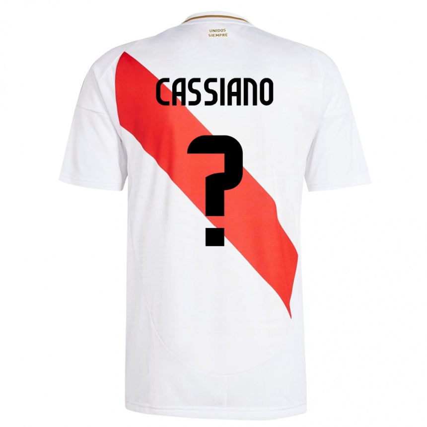 Vaikiškas Peru Franshesko Cassiano #0 Baltas Namų Marškinėliai 24-26 T-Shirt