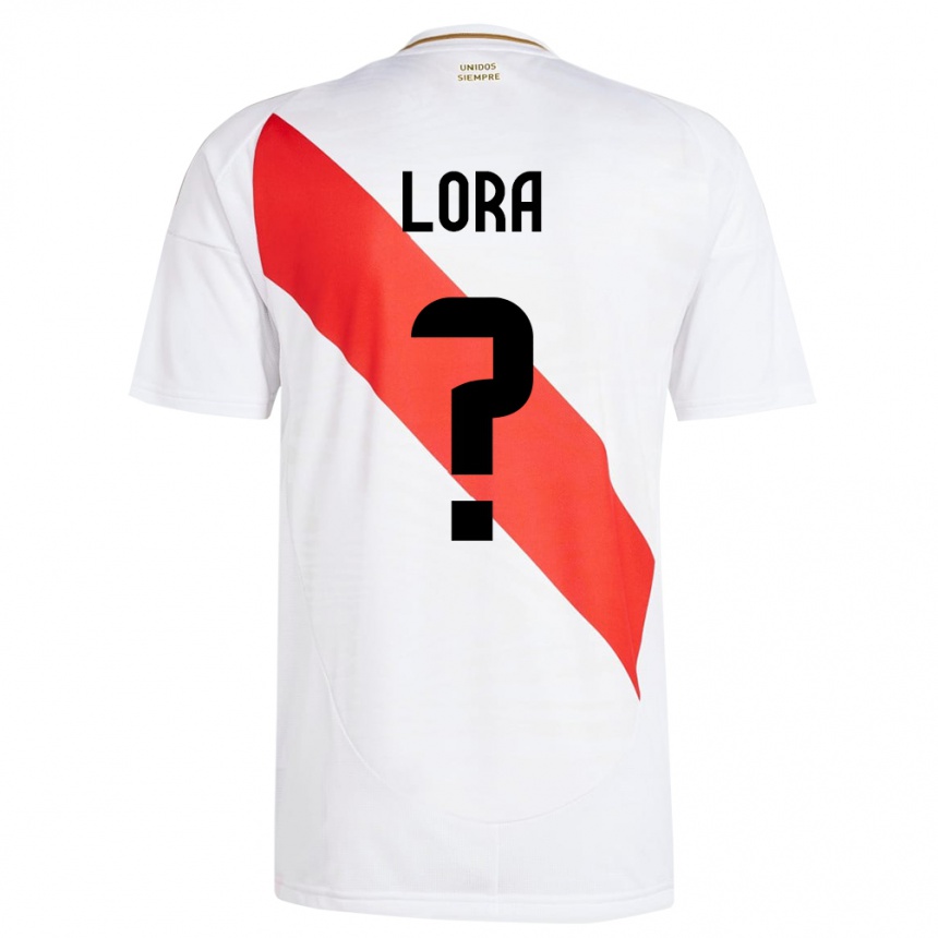 Vaikiškas Peru Fabrizio Lora #0 Baltas Namų Marškinėliai 24-26 T-Shirt