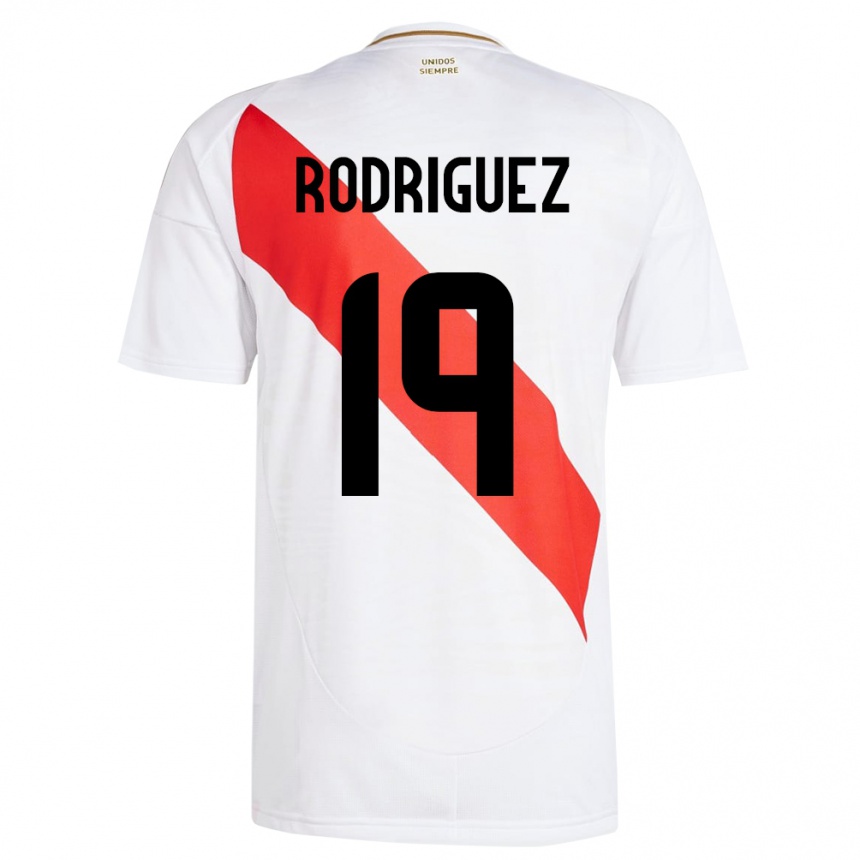 Vaikiškas Peru Mateo Rodríguez #19 Baltas Namų Marškinėliai 24-26 T-Shirt