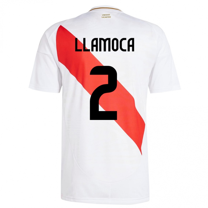 Vaikiškas Peru Braelynn Llamoca #2 Baltas Namų Marškinėliai 24-26 T-Shirt