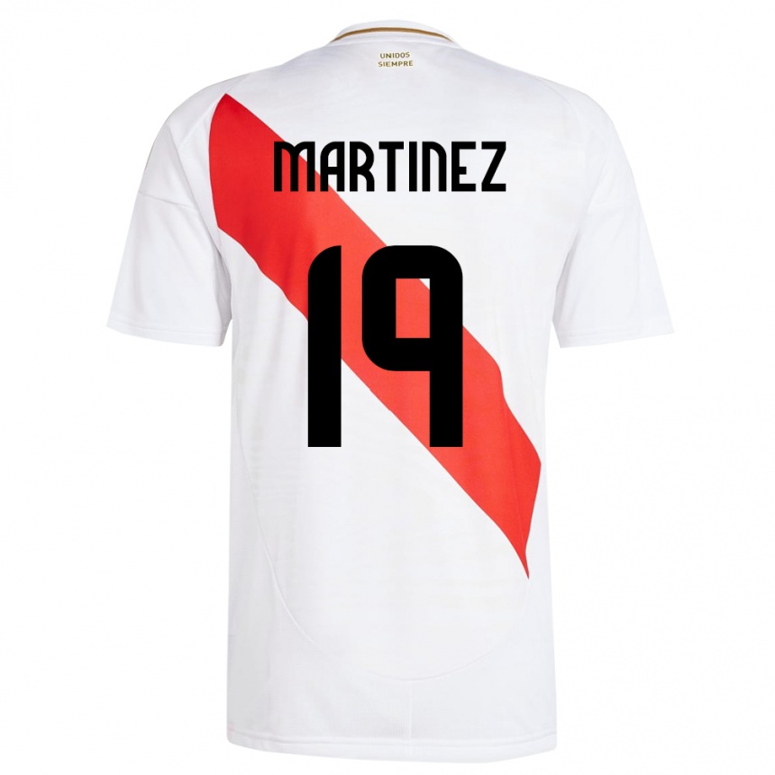 Vaikiškas Peru Nahomi Martínez #19 Baltas Namų Marškinėliai 24-26 T-Shirt