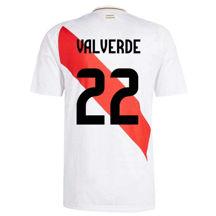 Vaikiškas Peru Malena Valverde #22 Baltas Namų Marškinėliai 24-26 T-Shirt