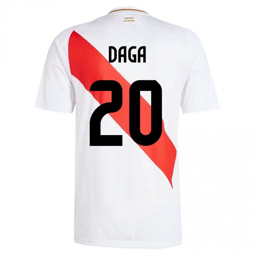 Vaikiškas Peru Azucena Daga #20 Baltas Namų Marškinėliai 24-26 T-Shirt