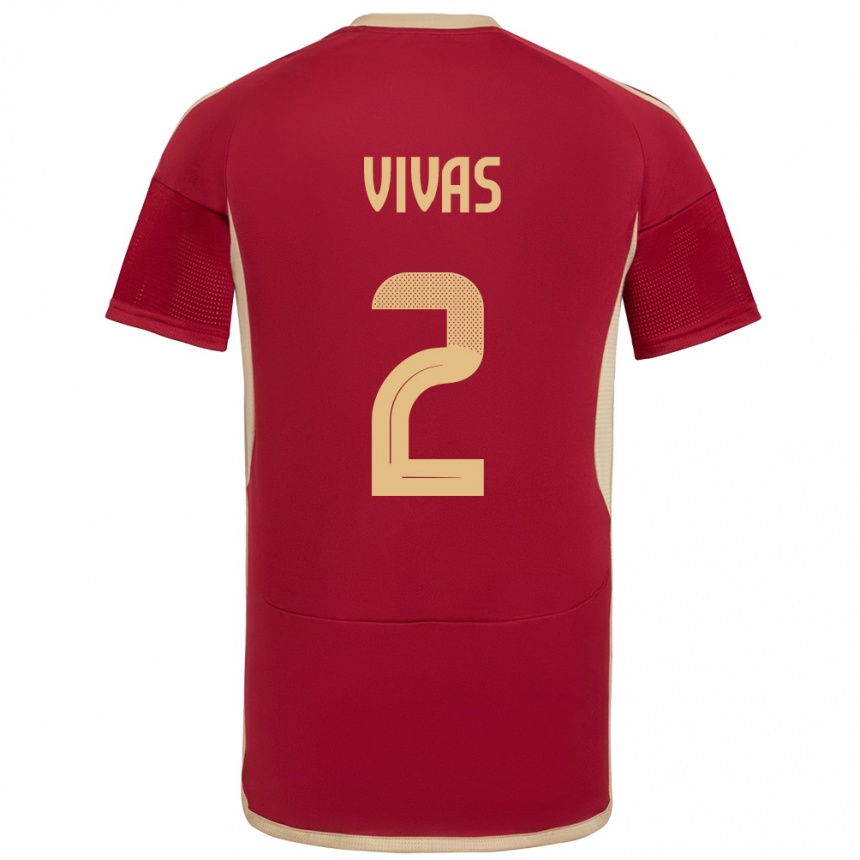 Vaikiškas Venesuela Carlos Vivas #2 Burgundija Namų Marškinėliai 24-26 T-Shirt