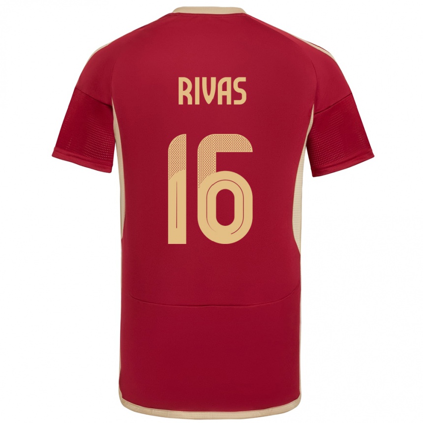 Vaikiškas Venesuela Renne Rivas #16 Burgundija Namų Marškinėliai 24-26 T-Shirt