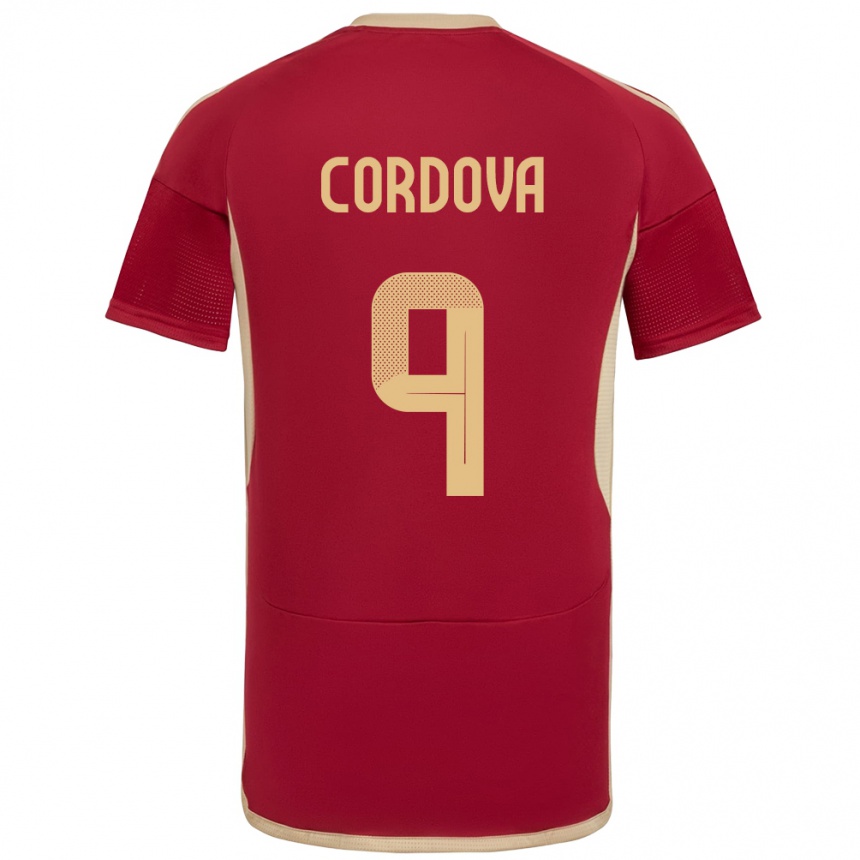 Vaikiškas Venesuela Sergio Córdova #9 Burgundija Namų Marškinėliai 24-26 T-Shirt