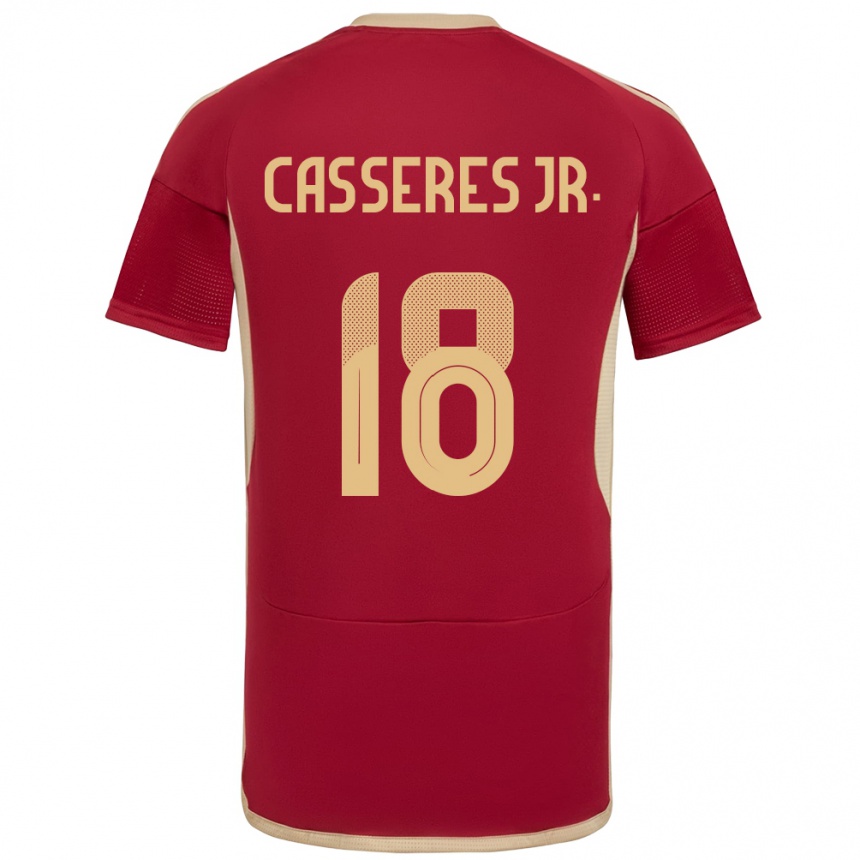 Vaikiškas Venesuela Cristian Cásseres Jr. #18 Burgundija Namų Marškinėliai 24-26 T-Shirt