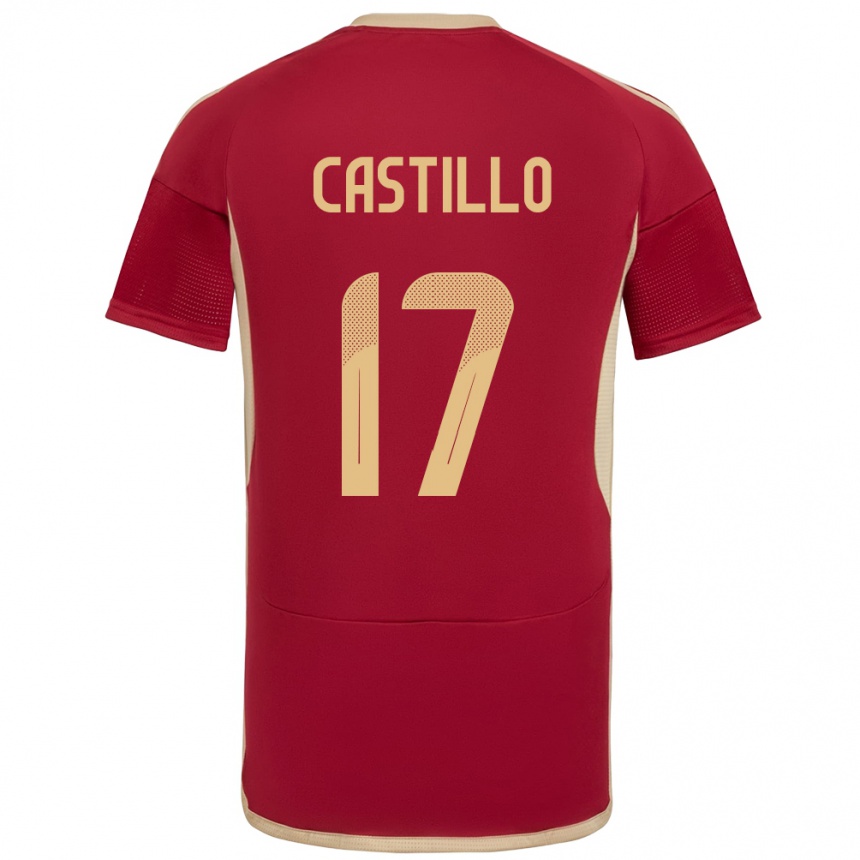 Vaikiškas Venesuela Edson Castillo #17 Burgundija Namų Marškinėliai 24-26 T-Shirt