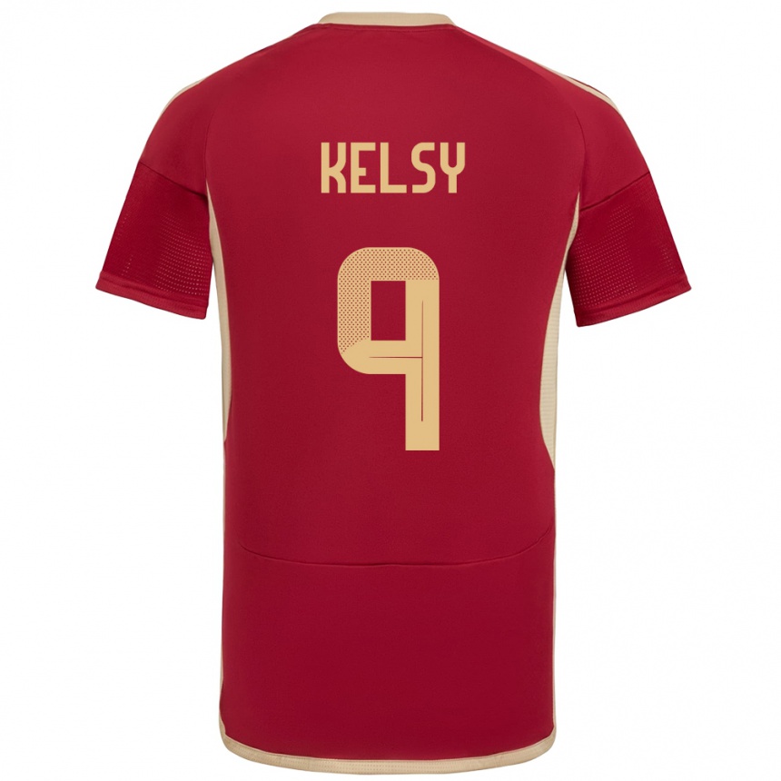 Vaikiškas Venesuela Kevin Kelsy #9 Burgundija Namų Marškinėliai 24-26 T-Shirt