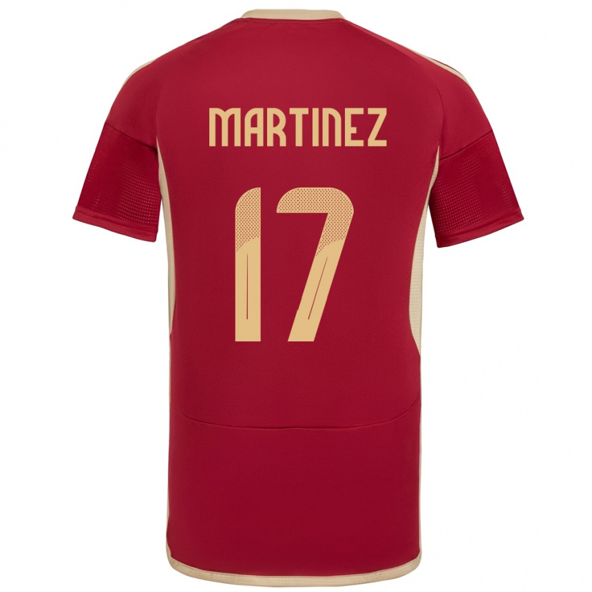 Vaikiškas Venesuela David Martínez #17 Burgundija Namų Marškinėliai 24-26 T-Shirt