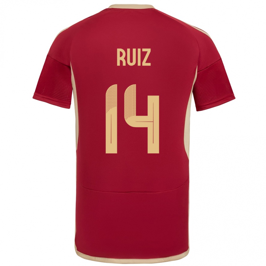 Vaikiškas Venesuela Maicol Ruiz #14 Burgundija Namų Marškinėliai 24-26 T-Shirt