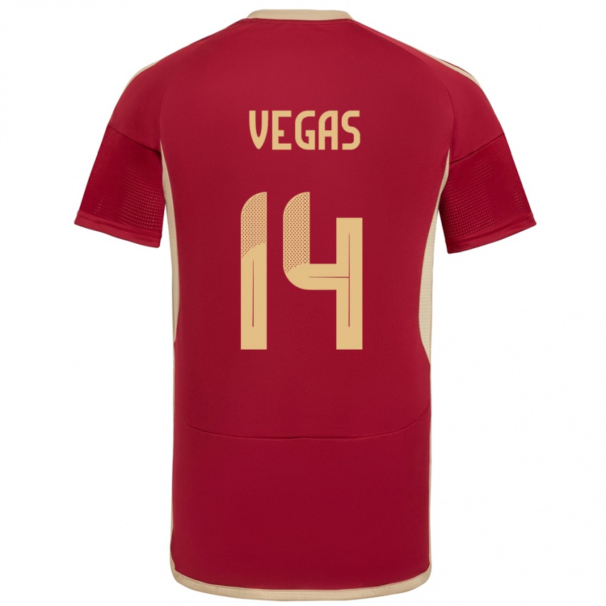 Vaikiškas Venesuela Miguel Vegas #14 Burgundija Namų Marškinėliai 24-26 T-Shirt