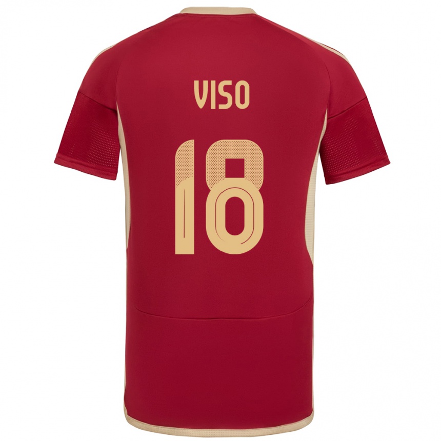 Vaikiškas Venesuela Ysaura Viso #18 Burgundija Namų Marškinėliai 24-26 T-Shirt