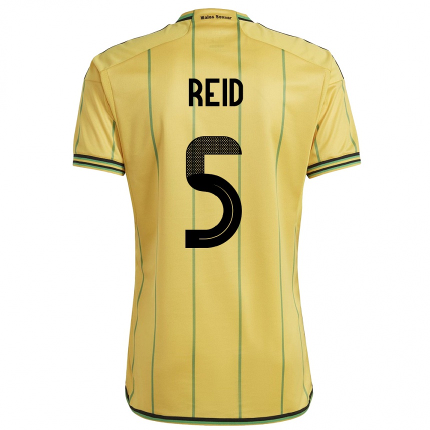 Vaikiškas Jamaika Adrian Reid #5 Geltona Namų Marškinėliai 24-26 T-Shirt