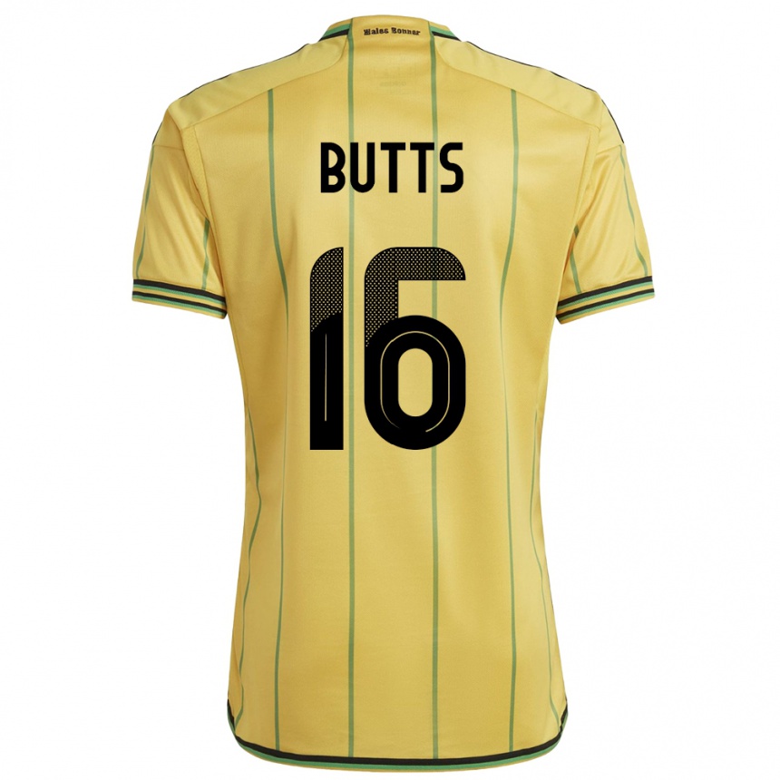 Vaikiškas Jamaika Njeri Butts #16 Geltona Namų Marškinėliai 24-26 T-Shirt