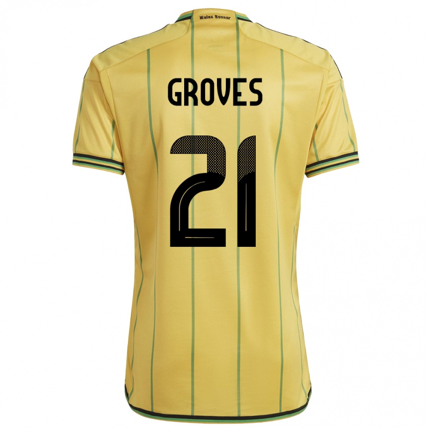 Vaikiškas Jamaika Isreala Groves #21 Geltona Namų Marškinėliai 24-26 T-Shirt