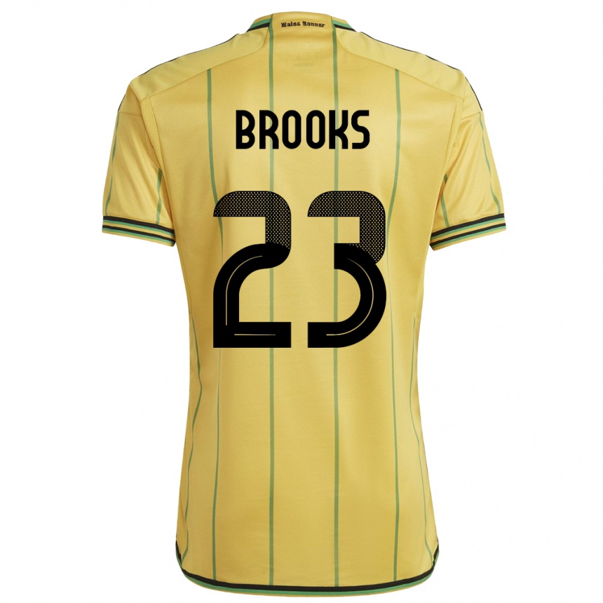 Vaikiškas Jamaika Liya Brooks #23 Geltona Namų Marškinėliai 24-26 T-Shirt