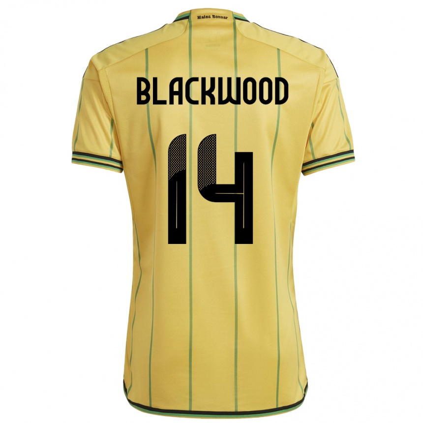 Vaikiškas Jamaika Deneisha Blackwood #14 Geltona Namų Marškinėliai 24-26 T-Shirt