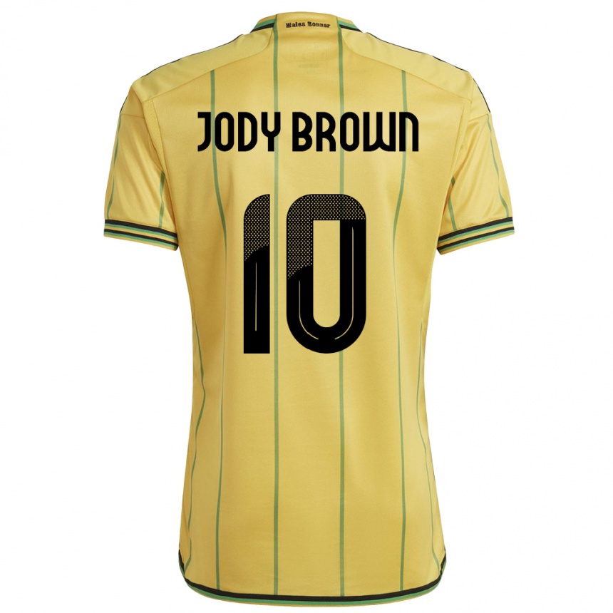 Vaikiškas Jamaika Jody Brown #10 Geltona Namų Marškinėliai 24-26 T-Shirt