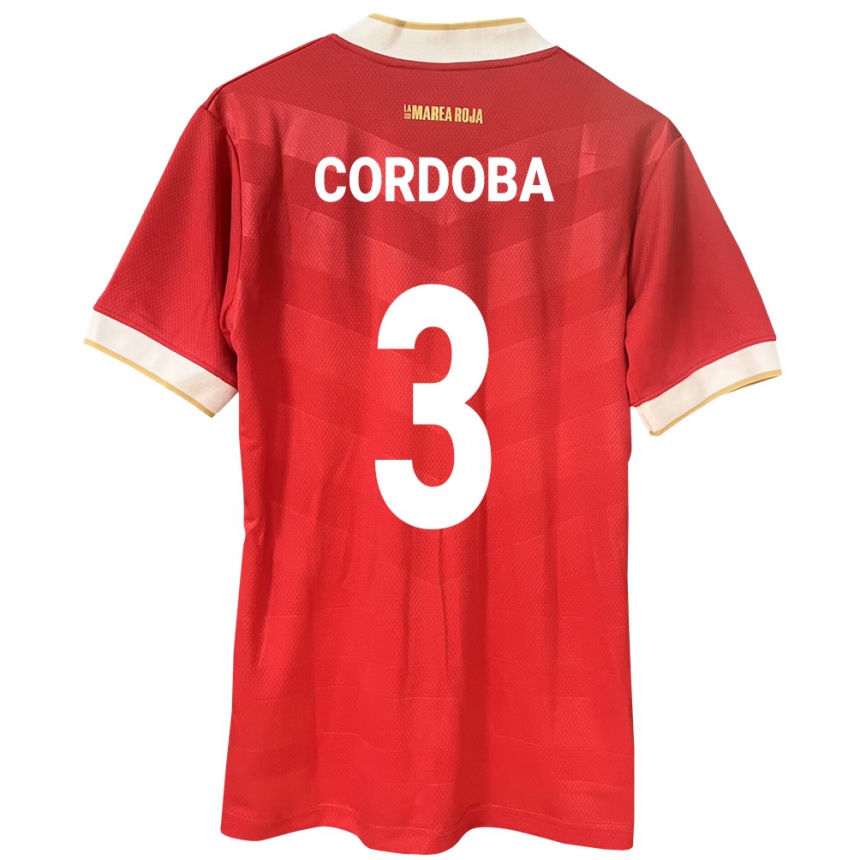 Vaikiškas Panama José Córdoba #3 Raudona Namų Marškinėliai 24-26 T-Shirt