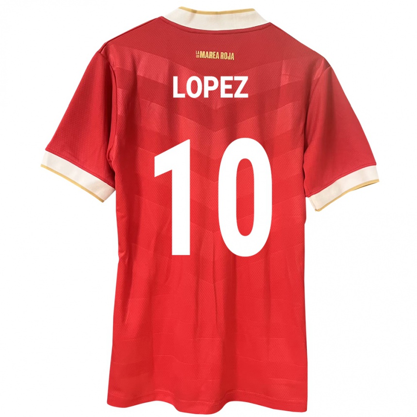 Vaikiškas Panama Ovidio Lopez #10 Raudona Namų Marškinėliai 24-26 T-Shirt