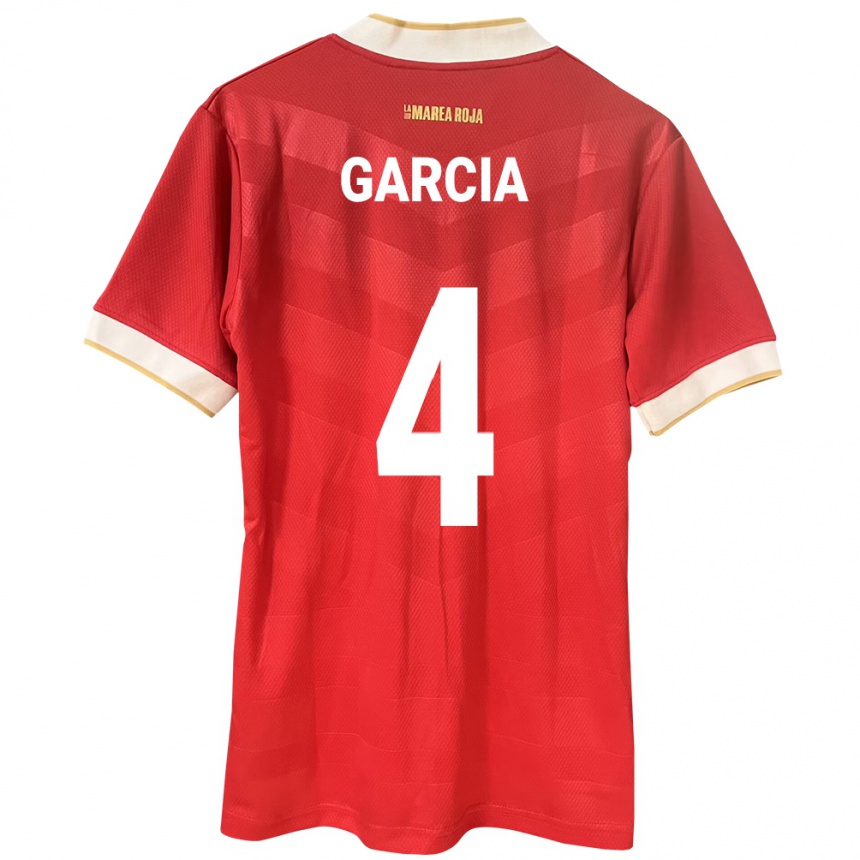 Vaikiškas Panama Giancarlos García #4 Raudona Namų Marškinėliai 24-26 T-Shirt