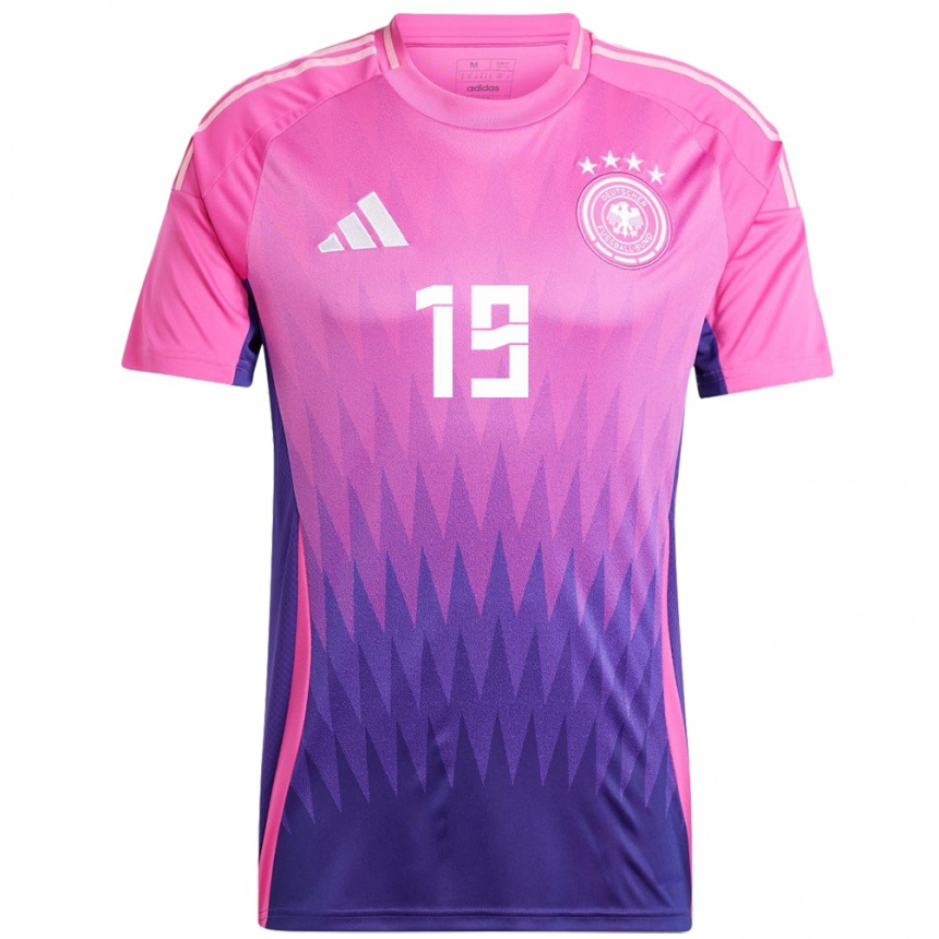 Vaikiškas Vokietija Leroy Sane #19 Rožinė Violetinė Išvykos Marškinėliai 24-26 T-Shirt