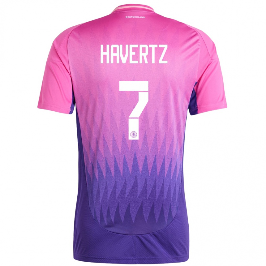 Vaikiškas Vokietija Kai Havertz #7 Rožinė Violetinė Išvykos Marškinėliai 24-26 T-Shirt