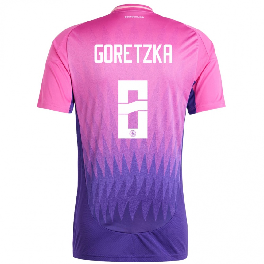 Vaikiškas Vokietija Leon Goretzka #8 Rožinė Violetinė Išvykos Marškinėliai 24-26 T-Shirt